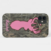 Rosa Rotwild-Kopf-Camouflage iPhone Fall Case-Mate iPhone Hülle (Rückseite (Horizontal))