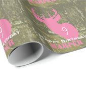 Rosa Rotwild-personalisiertes Geschenkpapier (Rolleneckpunkt)