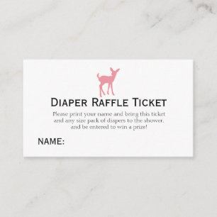 Rosa Rotwild-Windelraffle-Karten-Mädchen-Babyparty Begleitkarte