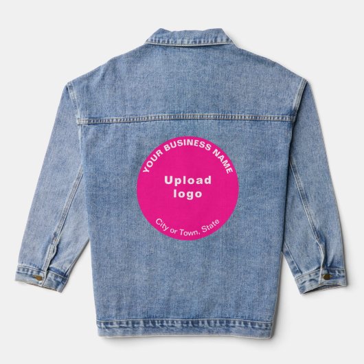 Rosa Round-Business-Marke auf Denim-Jacket für Fra Jeansjacke (Rückseite)