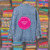 Rosa Round-Business-Marke auf Denim-Jacket für Fra Jeansjacke