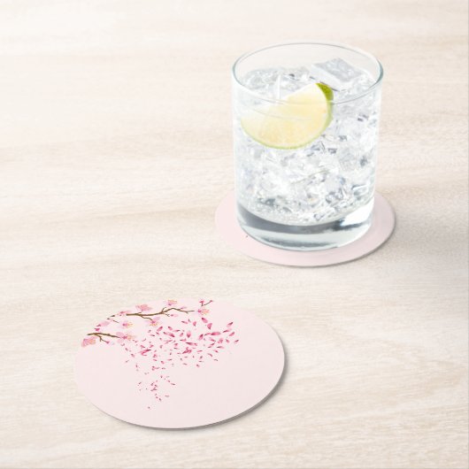 Rosa Round-Untersetzer-Set Runder Pappuntersetzer (Vor Ort)