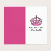 Rosa Royal Crown, Erlebnis & Save the Date Card Visitenkarten (Außenseite Aufgefaltet)