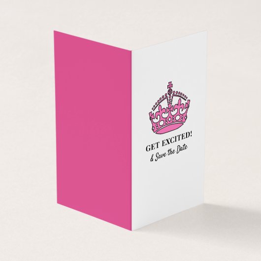 Rosa Royal Crown, Erlebnis & Save the Date Card Visitenkarten (Vorderseite)