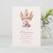 Rosa Royal | Princess Birthday Einladung (Stehend Vorderseite)