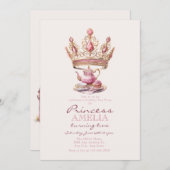 Rosa Royal | Princess Birthday Einladung (Vorne/Hinten)