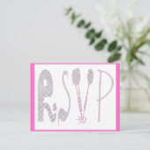 Rosa RSVP-Karte Einladungspostkarte (Stehend Vorderseite)