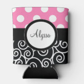 Rosa Rückpunkte Personalisiert drehen Dosenkühler (Rückseite)