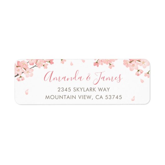 Rosa Rücksendeadresse der Kirschblüten (Vorne)