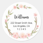 Rosa Rücksendeadressen-Aufkleber Runder Aufkleber (Vorderseite)