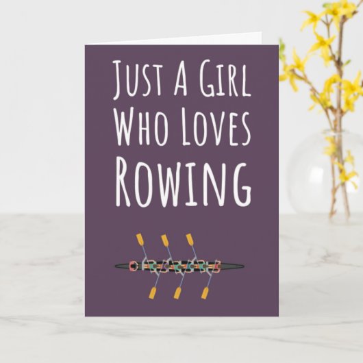 Rosa Ruderkarten für Mädchen Karte (Gelbe Blume)