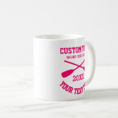 Rosa Ruderohren gekreuzte Paddeln Tasse (VorderseiteRechts)