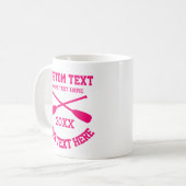 Rosa Ruderohren gekreuzte Paddeln Tasse (Vorderseite Links)