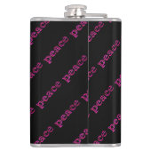 Rosa Ruhe in schwarz Flachmann (Rückseite)