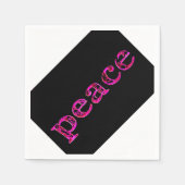 Rosa Ruhe Schwarz-weiß Serviette (Vorderseite)