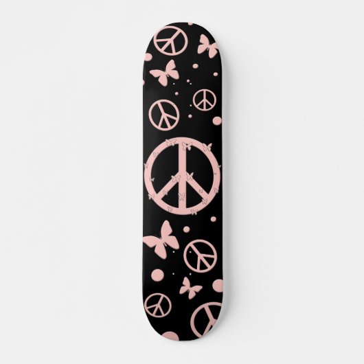 Rosa Ruhe und Schmetterlinge Skateboard (Vorne)