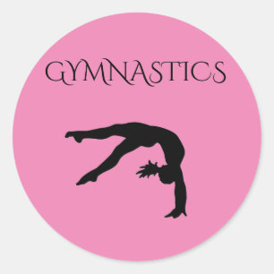 Rosa runde Aufkleber der Gymnastik