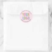 Rosa runde Aufkleber mit individuellem Firmenlogo  (Tasche)
