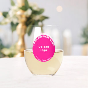 Rosa, runde Handelsmarke auf Edelglas Weinglas Ohne Stiel