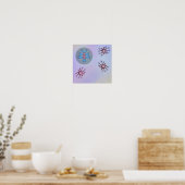 Rosa runde Perlen umgeben eine Kugel Poster (Küche)