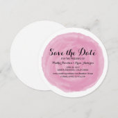 Rosa runde Wasserfarbe Save the Date einladen (Vorne/Hinten)
