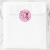 rosa runder aufkleber (Tasche)