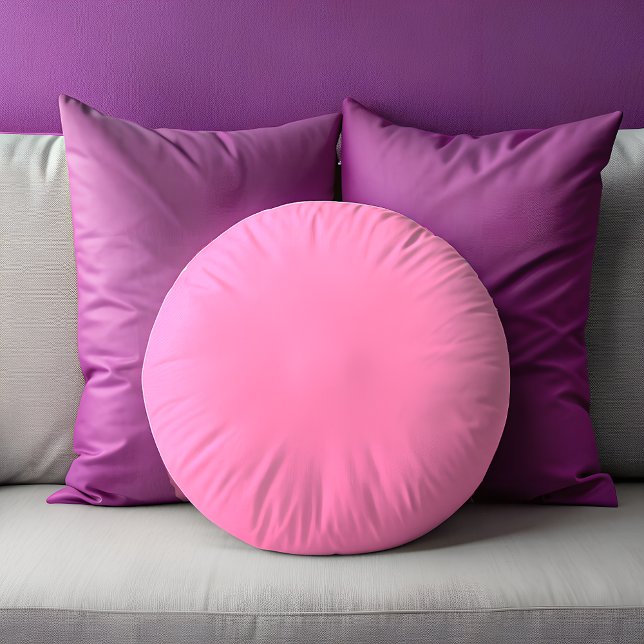 Rosa Rundkissen Rundes Kissen (Pink Solid Round Pillow)
