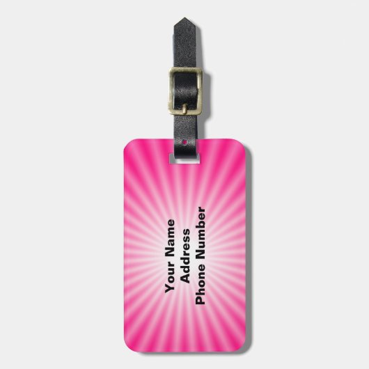 Rosa Running Gepäckanhänger (Vorderseite vertikal)