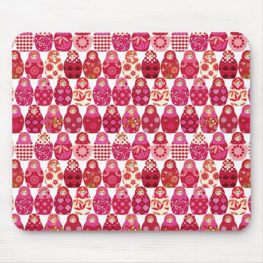 rosa russische Puppe Mousepad (Vorne)