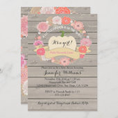 Rosa Rustikal White Pumpkin Baby Dusche Einladung (Vorne/Hinten)