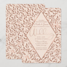 Rosa Rustikale Blätter Botanische Glam Hochzeit