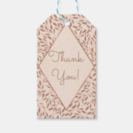 Rosa Rustikale Blätter Botanisches Glam Brautparty Geschenkanhänger