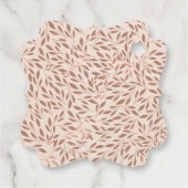 Rosa Rustikale Blätter Botanisches Glam Brautparty Geschenkanhänger (Rückseite)