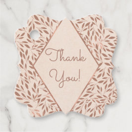 Rosa Rustikale Blätter Botanisches Glam Brautparty Geschenkanhänger