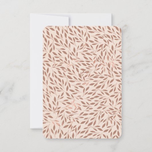 Rosa Rustikale Blätter Botanisches Labor Vielen Da Einladung (Rückseite)