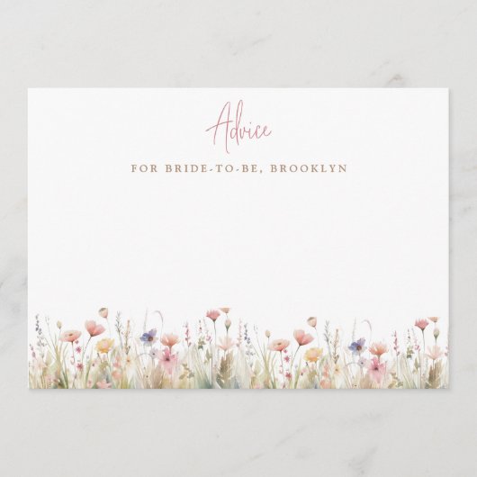Rosa Rustikale Blume Brautparty Hinweiskarte (Vorderseite)