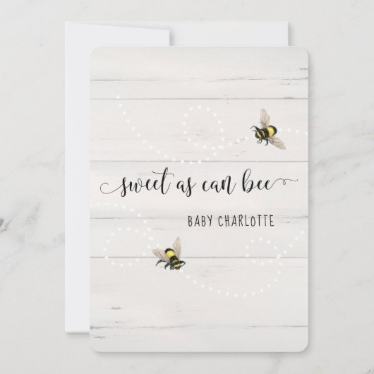 Rosa Rustikale BOHO Blume Mommy to Bee Dusche Einladung (Rückseite)