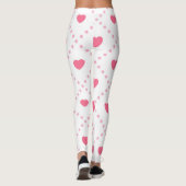 Rosa Rustikale Herzenssammlung Valentinstag Leggings (Rückseite)