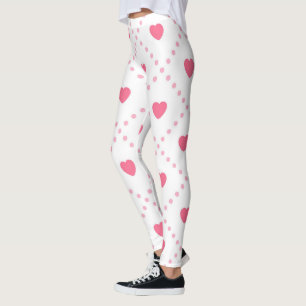 Rosa Rustikale Herzenssammlung Valentinstag Leggings
