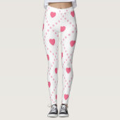 Rosa Rustikale Herzenssammlung Valentinstag Leggings (Vorderseite)