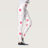 Rosa Rustikale Herzenssammlung Valentinstag Leggings (Rechts)