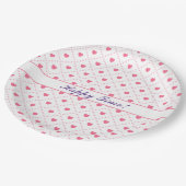 Rosa Rustikale Herzenssammlung Valentinstag Pappteller (Schrägansicht)