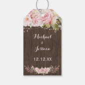 Rosa Rustikale Lichter Geschenkanhänger (Rückseite)