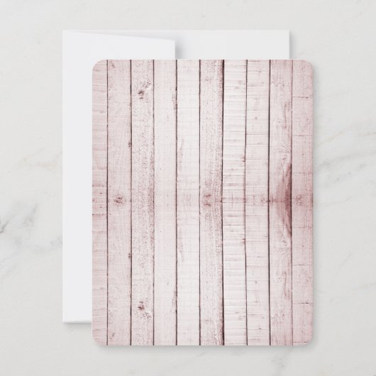 Rosa Rustikale Monogramm-Hochzeitkarte RSVP Karte (Rückseite)