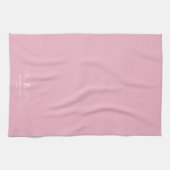Rosa rustikale Monogramm-Küchentücher Geschirrtuch (Horizontal)