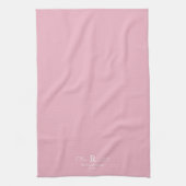 Rosa rustikale Monogramm-Küchentücher Geschirrtuch (Vertikal)