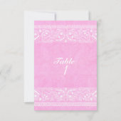 Rosa Rustikale Paisley Country Western Tischnummer (Rückseite)