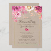Rosa Rustikale Party Einladung (Vorne/Hinten)