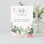 Rosa rustikale Rose Blumenkoffer RSVP Karte (Stehend Vorderseite)