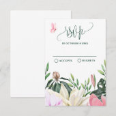 Rosa rustikale Rose Blumenkoffer RSVP Karte (Vorne/Hinten)